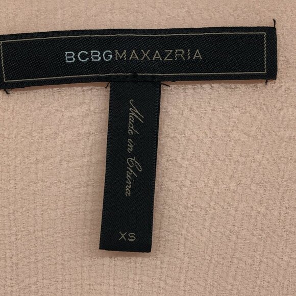 BCBGMaxAzria Light Peach Pink Mishelle Lace Insert V-Neck Chiffon Tank size XS - Picture 5 of 15